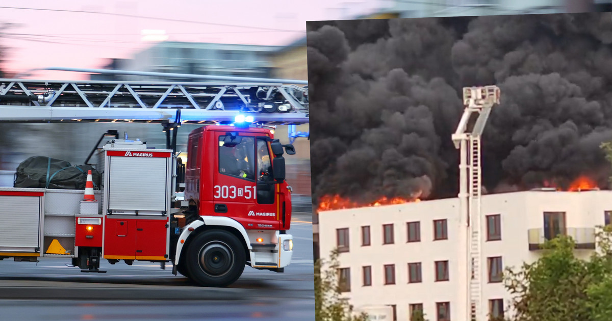 Warszawa Pożar w budynku na osiedlu Wilno. Zapaliły się