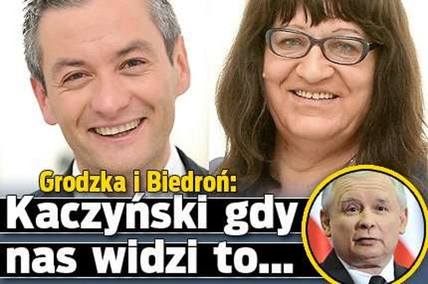 Grodzka i Biedroń: Kaczyński gdy nas widzi to...