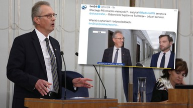 Dziennikarz pytał senatora PiS, odpowiedź dostał na Twitterze. "Wpis wymuszony" [WIDEO]