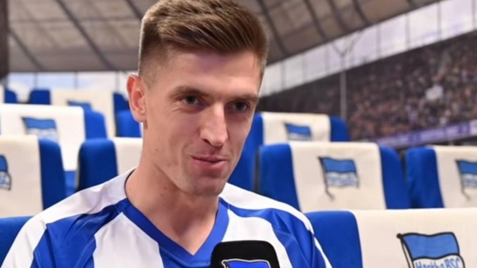 Krzysztof Piątek. (Fot. screen/YouTube/Hertha TV)