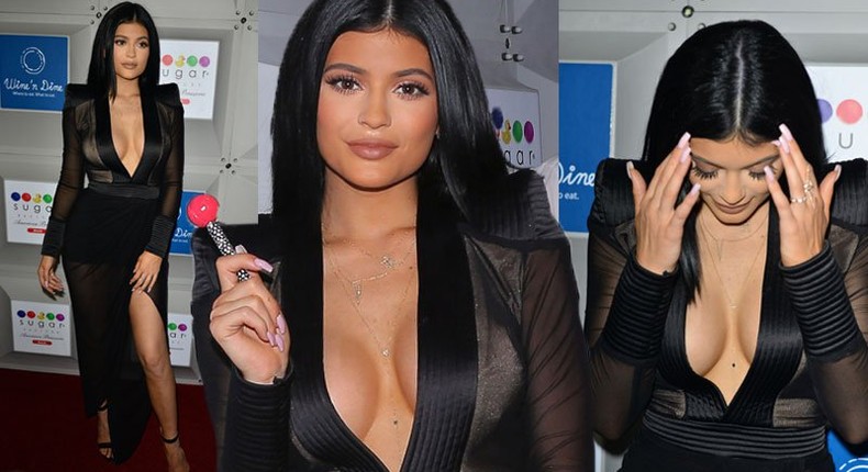 Kylie Jenner appears with larger boobs for Sugar Factoru launch in Miami