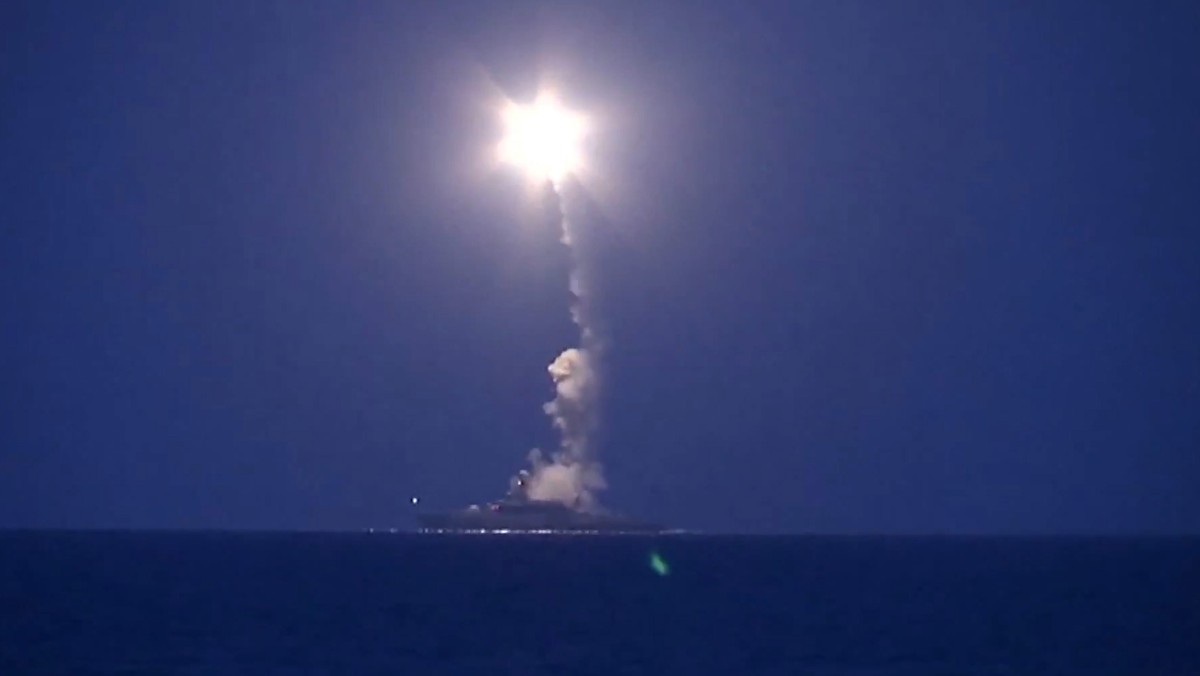 RUSSIA SYRIA AIR STRIKES (Russian Caspian sea-based cruise missiles strike in Syria)