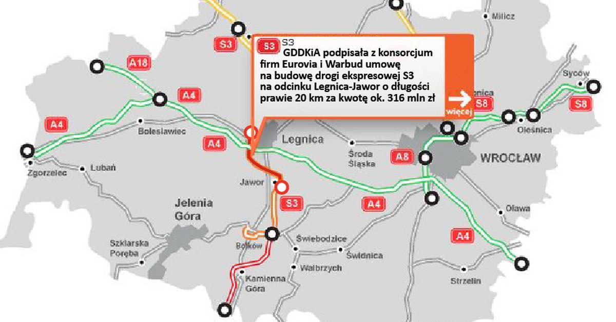 Kolejny Odcinek S3 Za 316 Mln Zł Jest Umowa Na Nowy Fragment Ekspresówki Mapa Forsalpl 8155