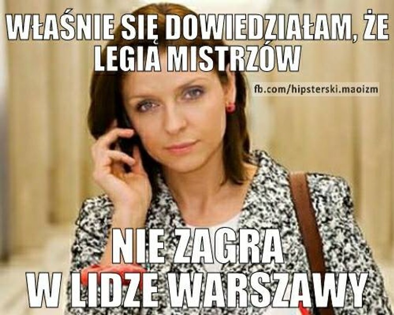 Legia Warszawa została zdyskwalifikowana z rozgrywek Ligii Mistrzów. Zdaniem internautów, Joanna Mucha przejęła się tą wiadomością.