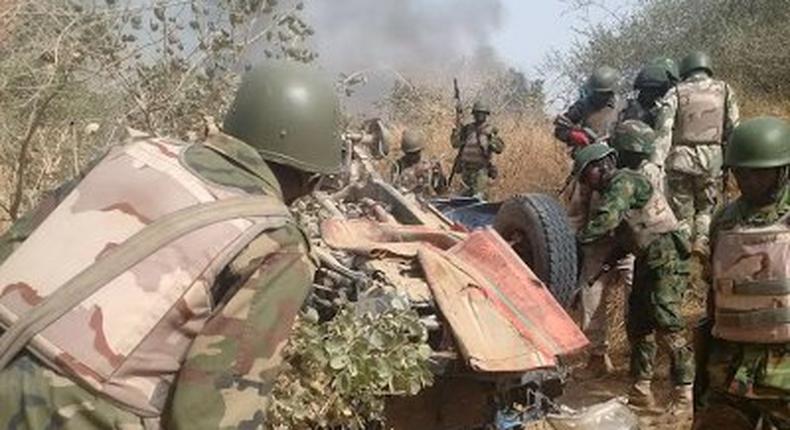 Soldiers on anti-Boko Haram operation in Borno State