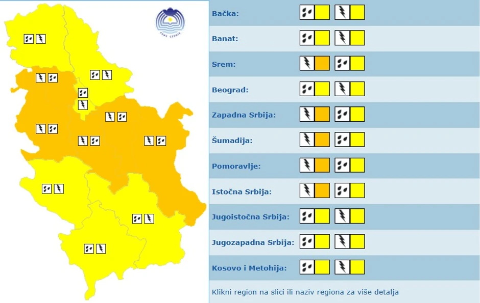 Meteoalarm za subotu