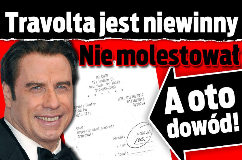 Travolta jest niewinny Nie molestował Oto dowód