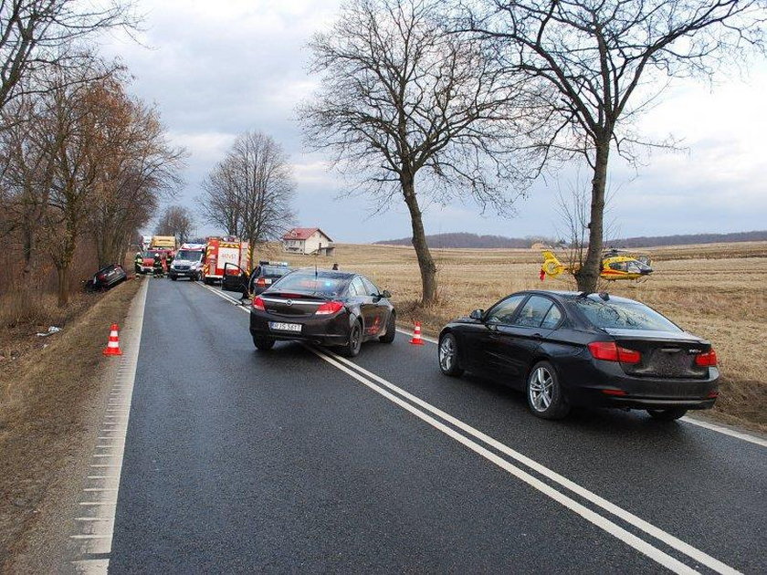 Wypadek w Gorzycach, dwie osoby ciężko ranne