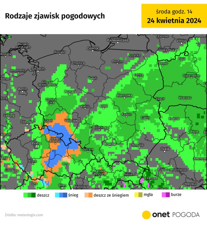 W środę i czwartek w całym kraju będzie mocno padać