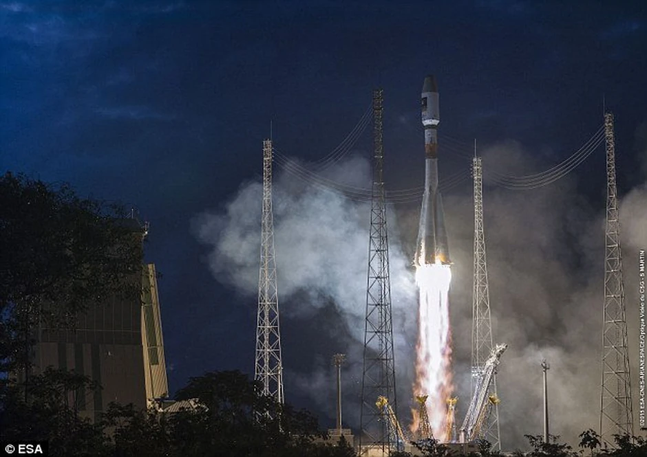 Nedavno lansiranje rakete Sojuz koja je ponela dva evropska satelita u orbitu