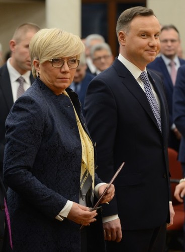 Prezes TK Julia Przyłębska i prezydent Andrzej Duda