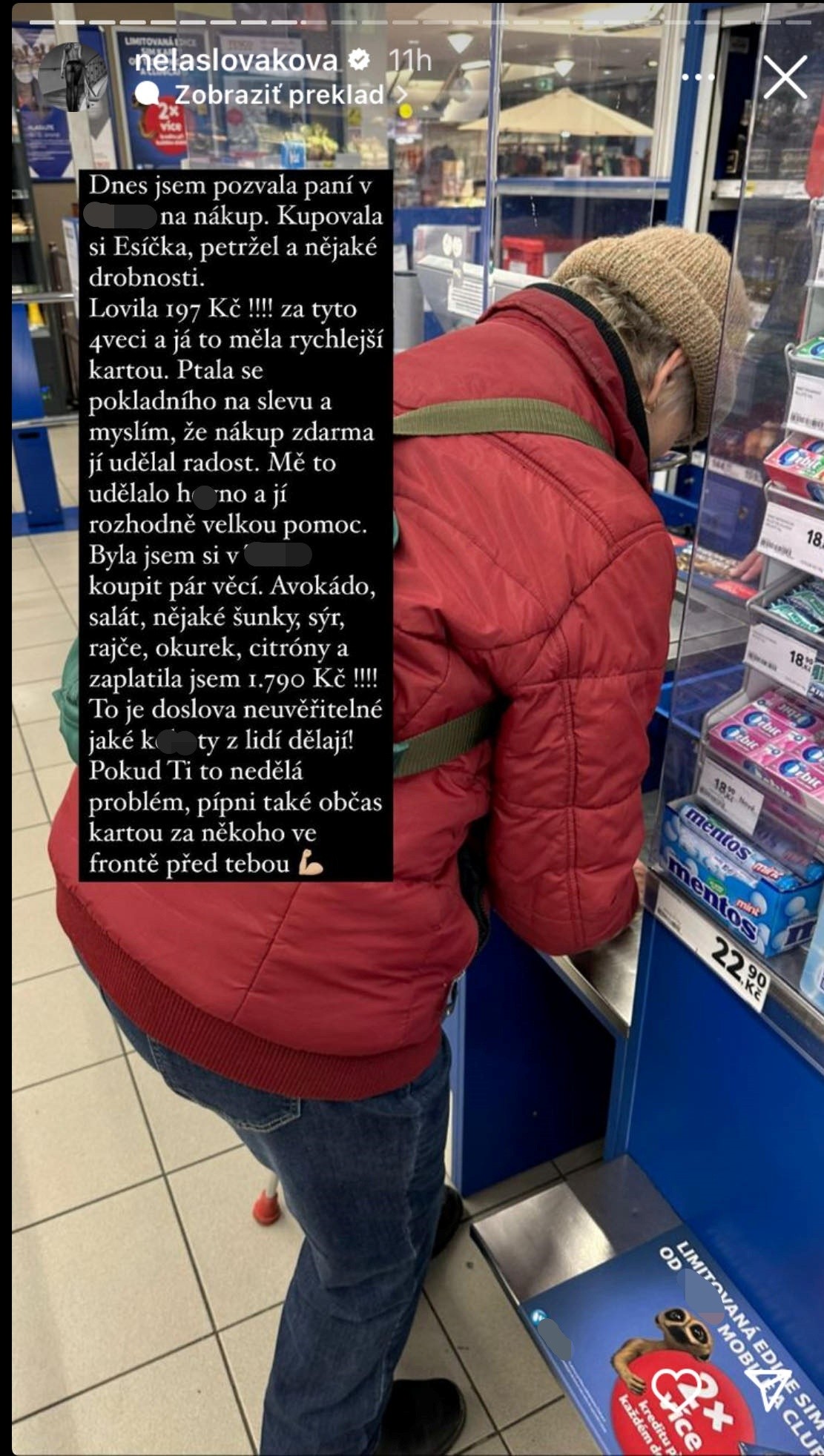 Nela si svoj zážitok nenechala pre seba. 