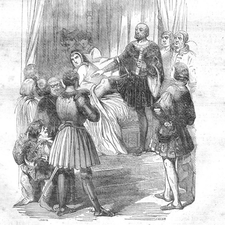 Prawo pierwszej nocy na francuskiej ilustracji z połowy XIX wieku