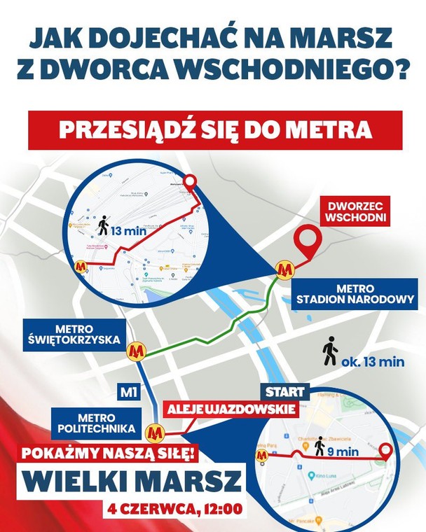 Marsz 4 czerwca: trasa, zamknięte ulice, jak dojechać?