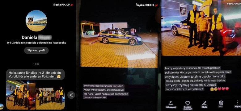 70-latek z Niemiec odnaleziony na A4 w Polsce. Córka do policjantów: Jesteście wzorem