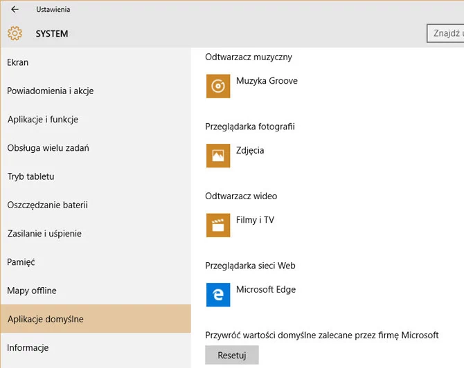 Warto wiedzieć, że gdy klikniemy na przycisk Resetuj, przywrócimy domyślne ustawienia aplikacji.