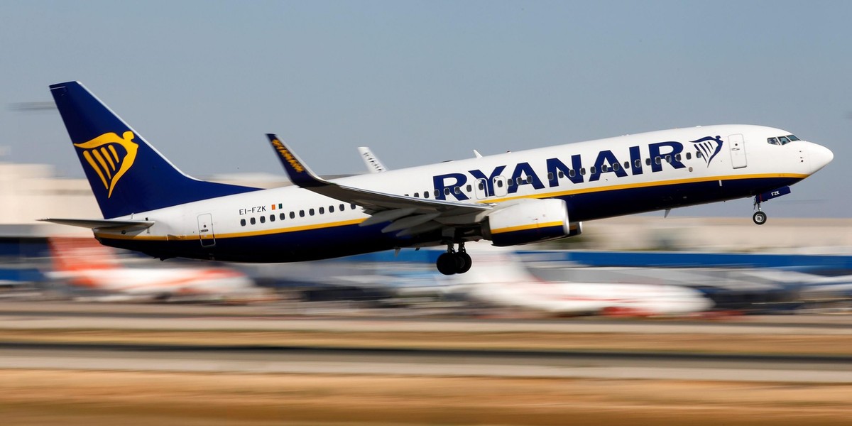 FILE PHOTO: A Ryanair Boeing 737 plane takes off from Palma de Mallorca airport in Palma de Mallorca