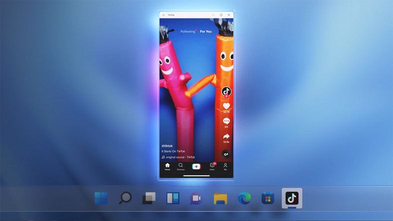 Okna z aplikacjami z Androida