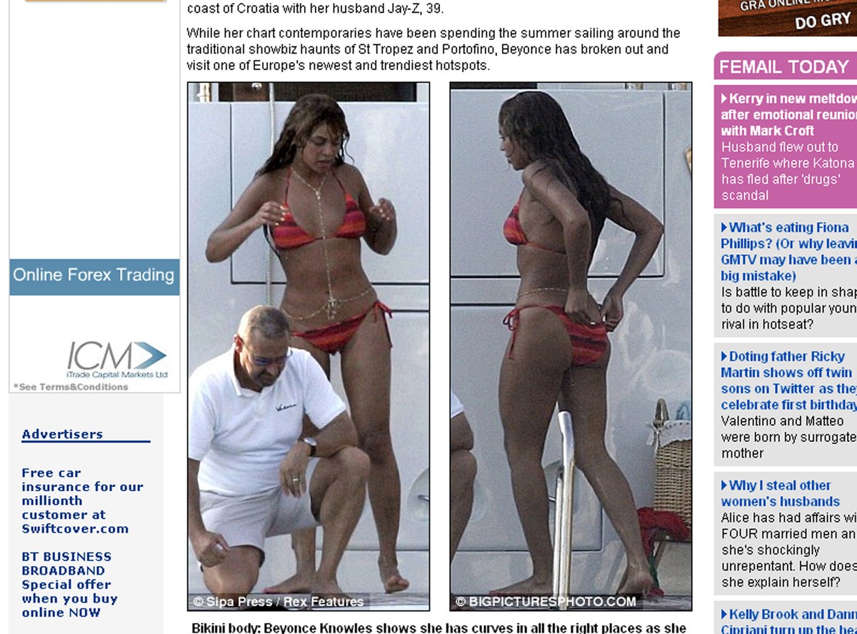 Beyonce kąpie się w uprzęży