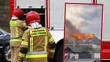 Potężny pożar pod Warszawą. Płoną bloki, trwa akacja straży pożarnej