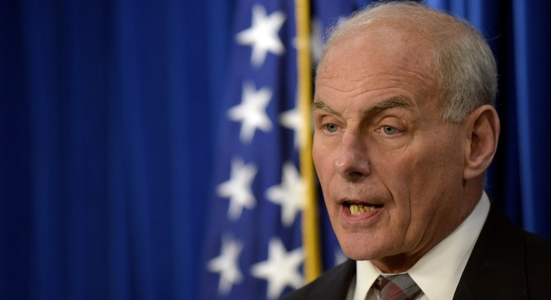 Homeland Security Secretary John Kelly announces the opening of new Victims of Immigration Crime Engagement (VOICE), Wednesday, April 26, 2017, during a news conference at Immigration and Customs Enforcement (ICE) in Washington.