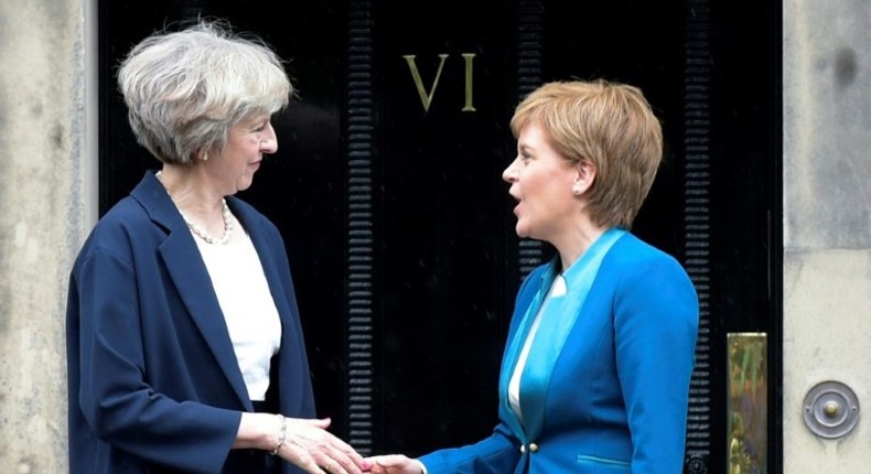 Britain's Prime Minister Theresa May and Scotland's First Minister Nicola Sturgeon are at loggerheads over Scottish hopes for a fresh independence referendum as Britain starts to extricate itself from the European Union