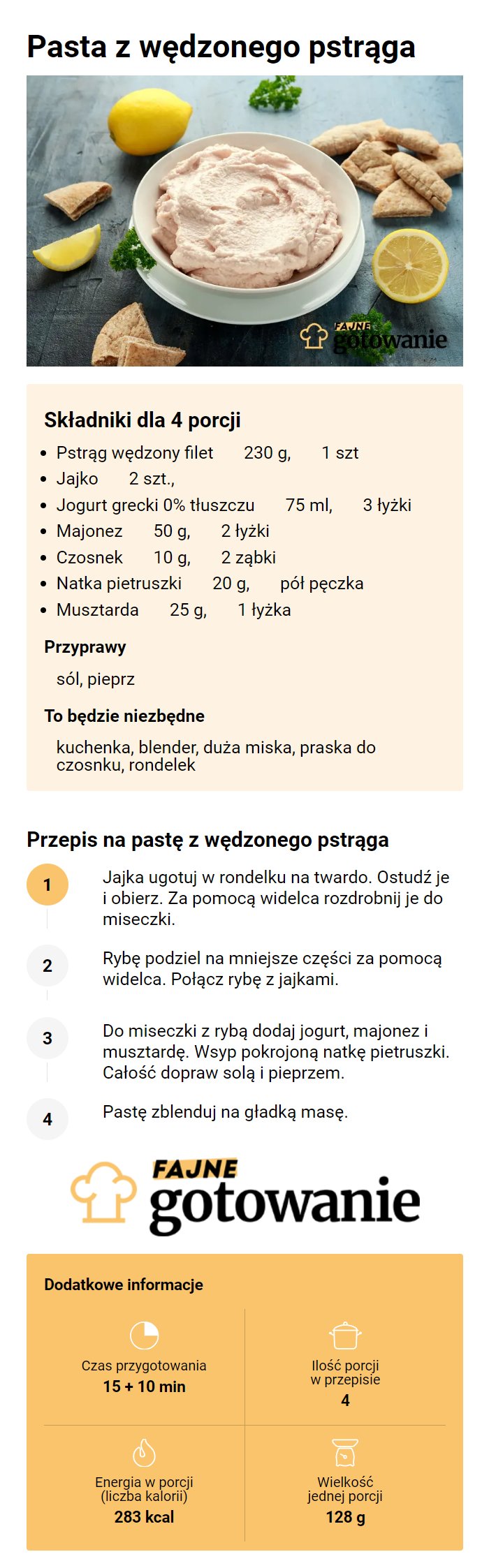 Pasta z wędzonego pstrąga