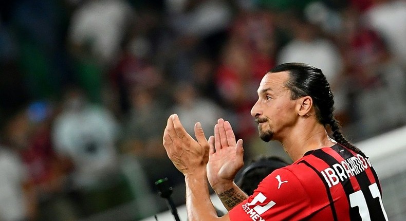 Zlatan Ibrahimovic scored at the weekend but will miss AC Milan's trip to Liverpool Creator: Isabella BONOTTO