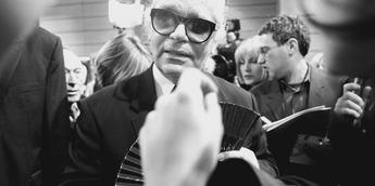 Karl Lagerfeld stuck to classic hues of black and white at the