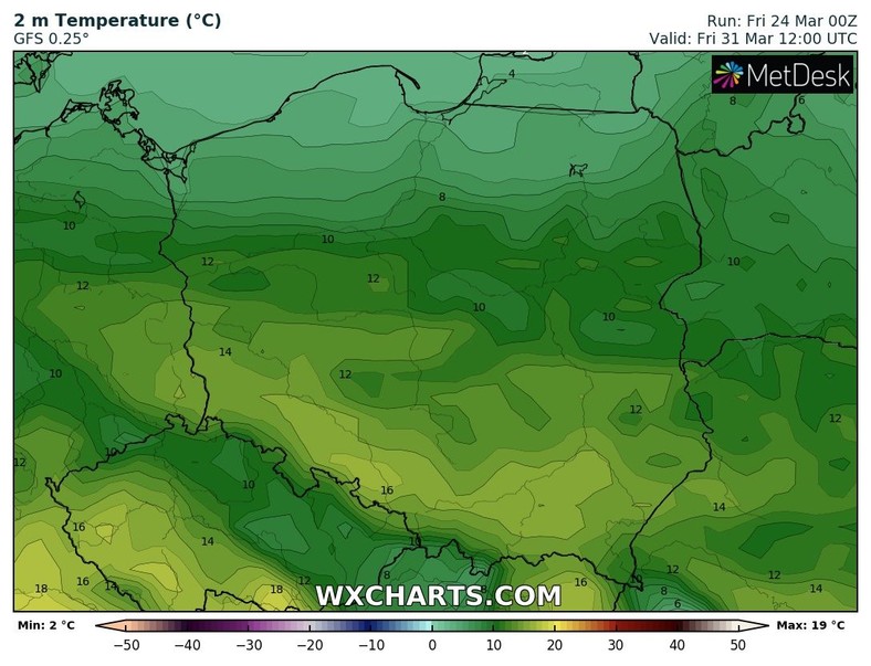 Ostatnie dni marca to możliwe starcie wiosennego powietrza ze znacznie zimniejszym