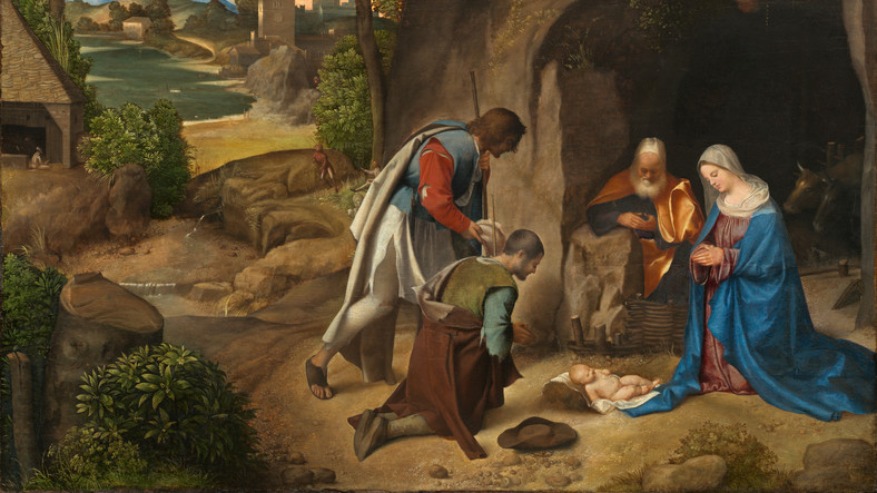 Giorgione, "Pokłon pasterzy", 1505-1510