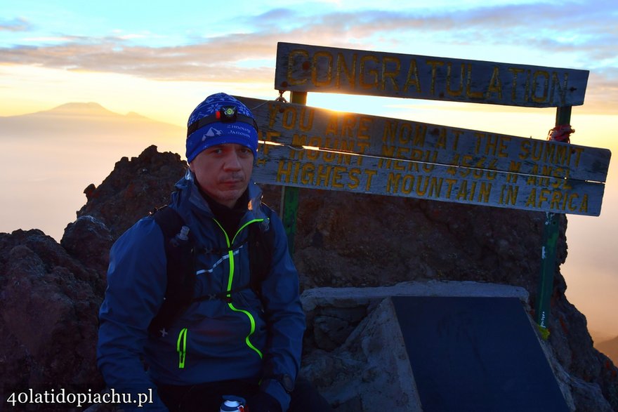 Na szczycie Mount Meru, 4566 m.n.p.m.