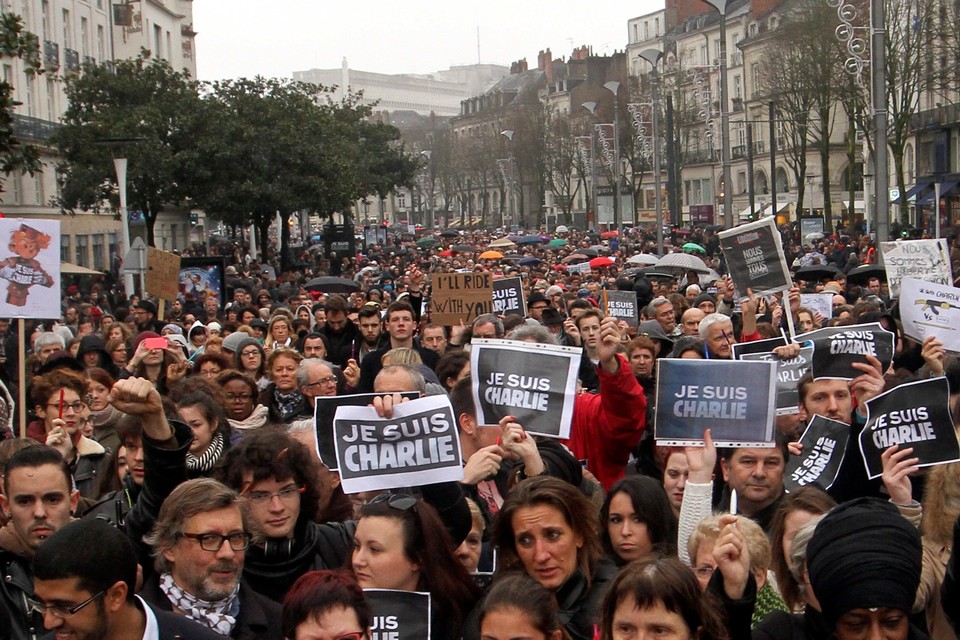 FRANCE CHARLIE HEBDO REPUBLICAN MARCH (Republican march in Nantes to pay tribute to victims of terrorist attacks in France )