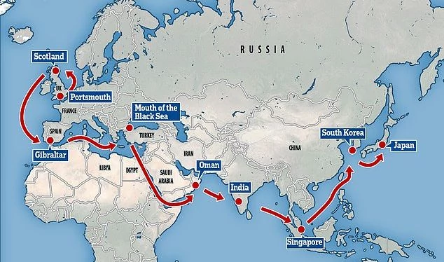 W trakcie swojej pierwszej misji HMS Queen Elizabeth przepłynie ponad 26 tys. mil morskich