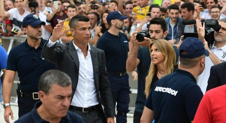 Cristiano Ronaldo's shock arrival at Juventus was greeted with a media circus Creator: Miguel MEDINA