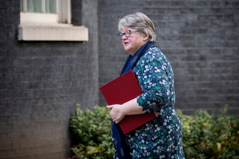 Brytyjska minister ds. środowiska, żywności i spraw wiejskich Therese Coffey przybywa na spotkanie gabinetu na 10 Downing Street w Londynie, 22 listopada 2022 r.