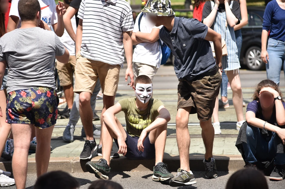 Blokada Nemanjine ulice u kojoj se nalazi Ministarstvo prosvete