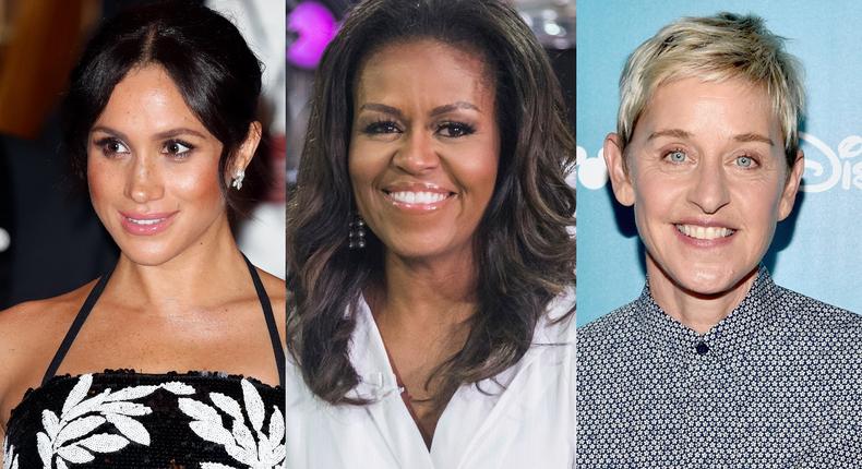 Meghan Markle, Michelle Obama, Ellen DeGeneres