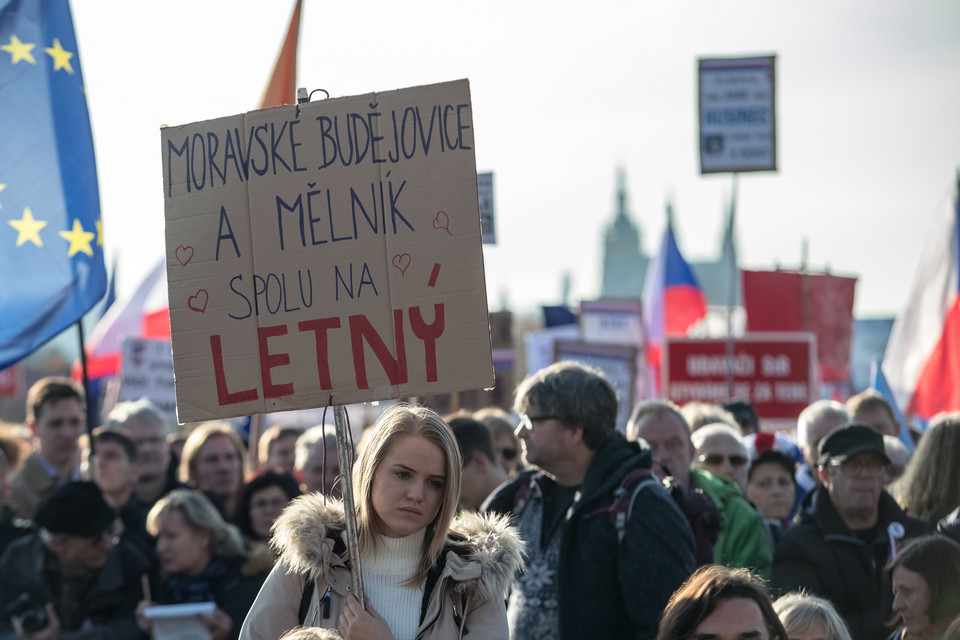 Protest antyrządowy w Pradze