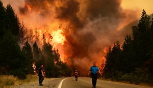 Šumski požari u El Oju u Patagoniji, Argentina, 8. januara