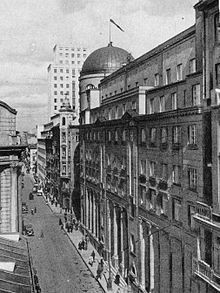 Ulica Świętokrzyska przed 1939 r. Widok w kierunku wschodnim