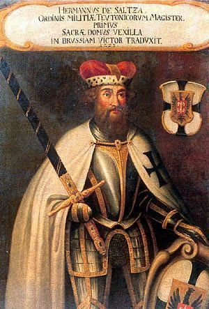 Hermann von Salza, wielki mistrz zakonu krzyżackiego w latach 1210-1239 i faktyczny twórca jego potęgi (domena publiczna)