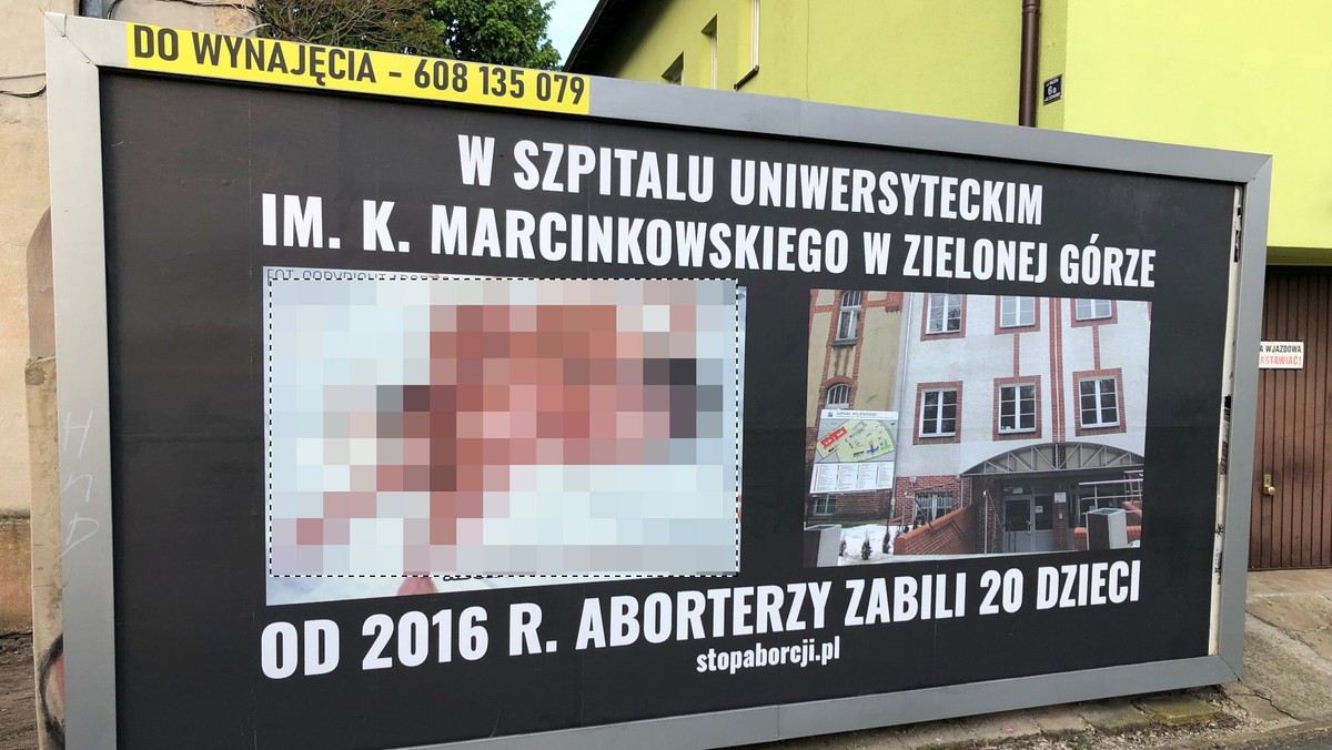 Zielona Góra: Radni zamalowali antyaborcyjny billboard. Wezwano policję