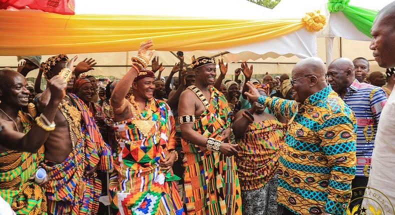 Akufo-Addo with chiefs of Jasikan