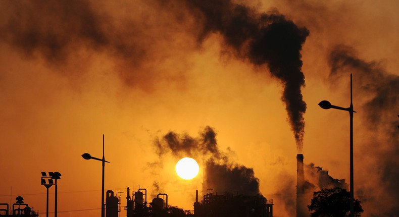 Smoke billows from chimneys at a chemical factory in Hefei, Anhui province on March 10, 2010.