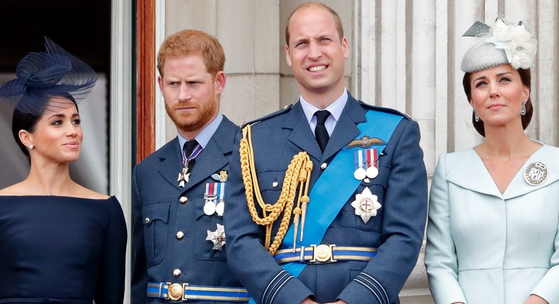 Meghan Markle, Prince Harry, Prince William, and Kate Middleton at Buckingham Palace on July 10, 2018.Max Mumby/Indigo/Getty Images