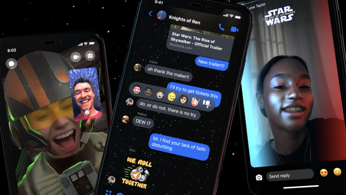 Facebook przygotował dla fanów "Gwiezdnych wojen" niespodziankę. Z racji premiery ostatniej części trzeciej trylogii, "Skywalker. Odrodzenie”, pojawiły się tematyczne filtry, naklejki, ikonki czatów i emotikony.