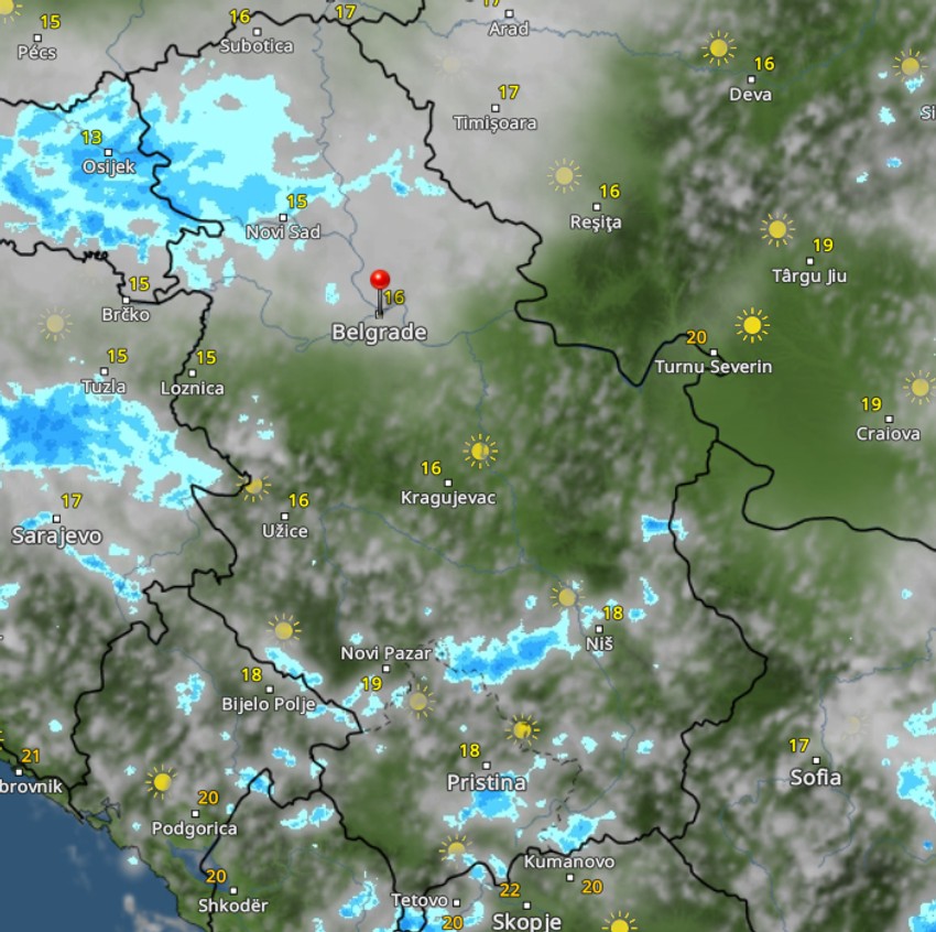 Nova tura padavina od 16h