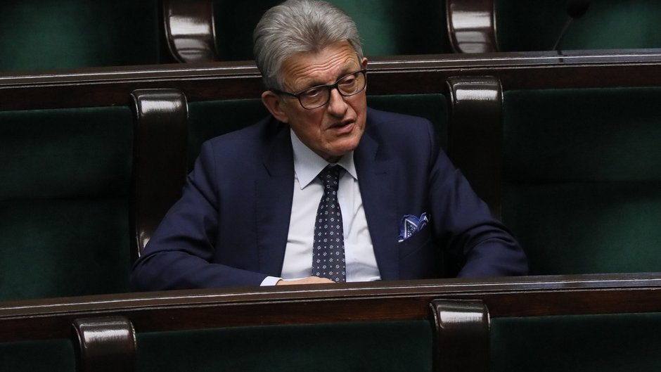 Stanisław Piotrowicz jako poseł PiS podczas posiedzenia Sejmu (30.01.2019)