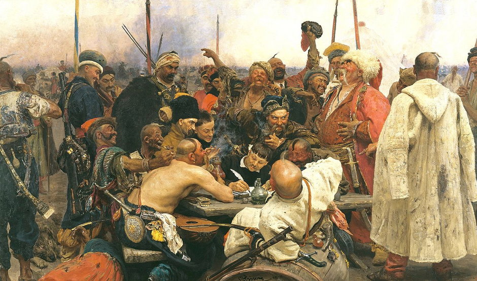 Kozacy piszą list do sułtana Obraz pędzla Ilji Riepina namalowany w latach 1878–1891